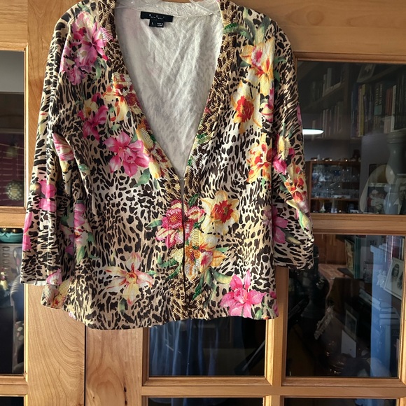 Tropical print beaded sweater - Picture 2 of 2